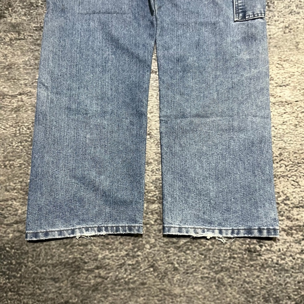 Wrangler Carpenter Jeans 34x30 Blue Distressed Faded Workwear Vintage‎ 2000s - Picture 5 of 16